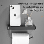 Wall-Mounted Toilet Roll Holder with Shelf – image 8