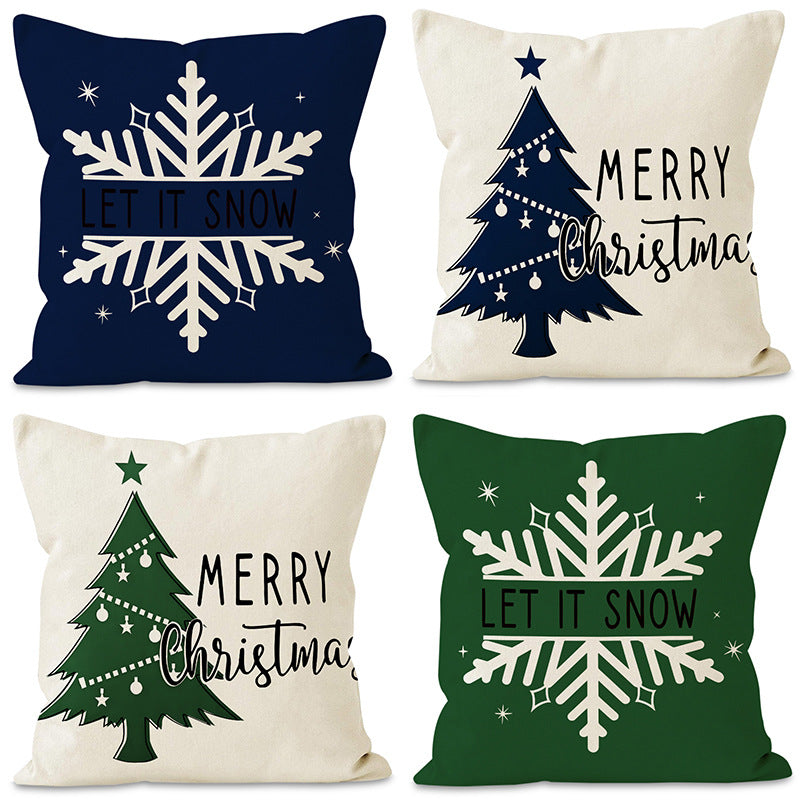 Christmas Tree & Snowflake Cushion Cover (45 x 45 cm)