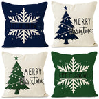 Christmas Tree & Snowflake Cushion Cover (45 x 45 cm)