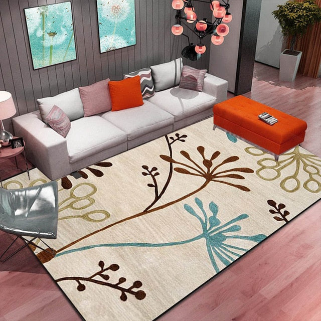 Abstract Flower Print Rug – Soft Non-Slip Area Rug