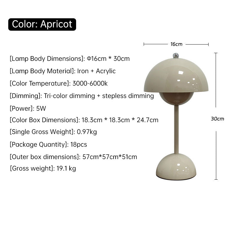 Rechargeable Mushroom Touch Table Lamp – image 2