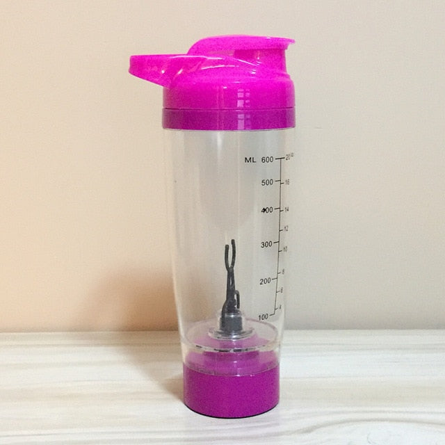 Electric protein shaker bottle in pink