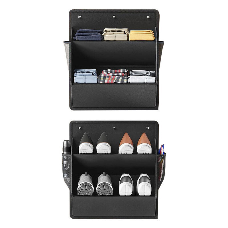 Door & Wall Shoe Storage Organiser – Black – Pack of 2
