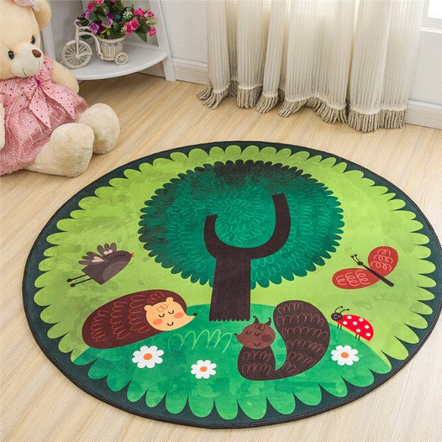 Soft Children’s Round Play Mat – Woodland Tree