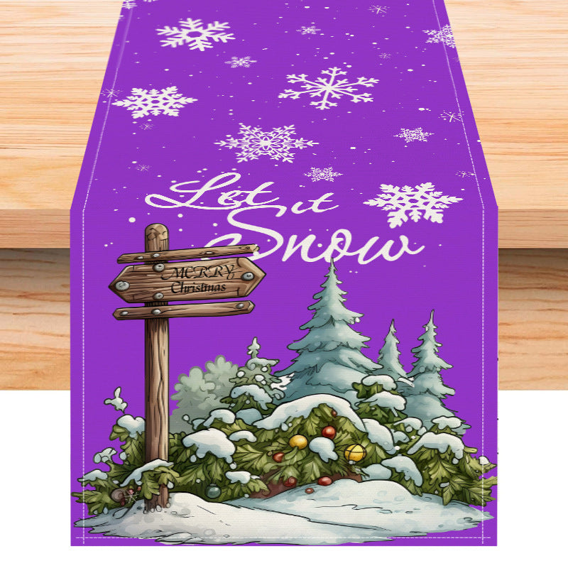 Christmas Tree & Snowflake Table Runner (33 x 183 cm)