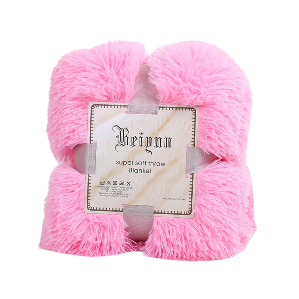 Fluffy Faux Fur Throw Blanket – 80 x 120 cm