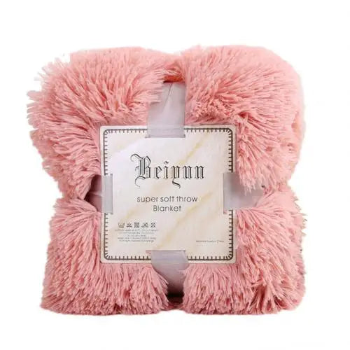 Fluffy Faux Fur Throw Blanket – 80 x 120 cm