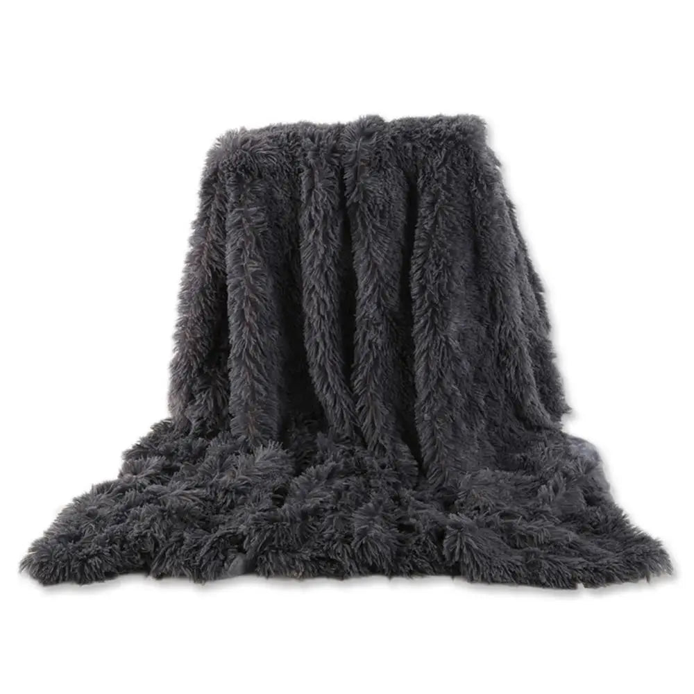 Fluffy Faux Fur Throw Blanket – 80 x 120 cm