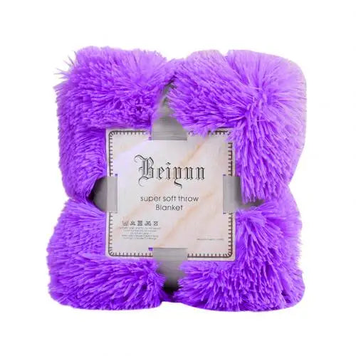 Fluffy Faux Fur Throw Blanket – 80 x 120 cm