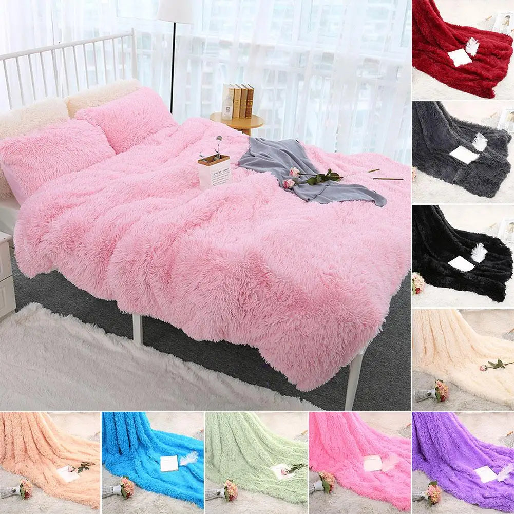 Fluffy Faux Fur Throw Blanket – 80 x 120 cm
