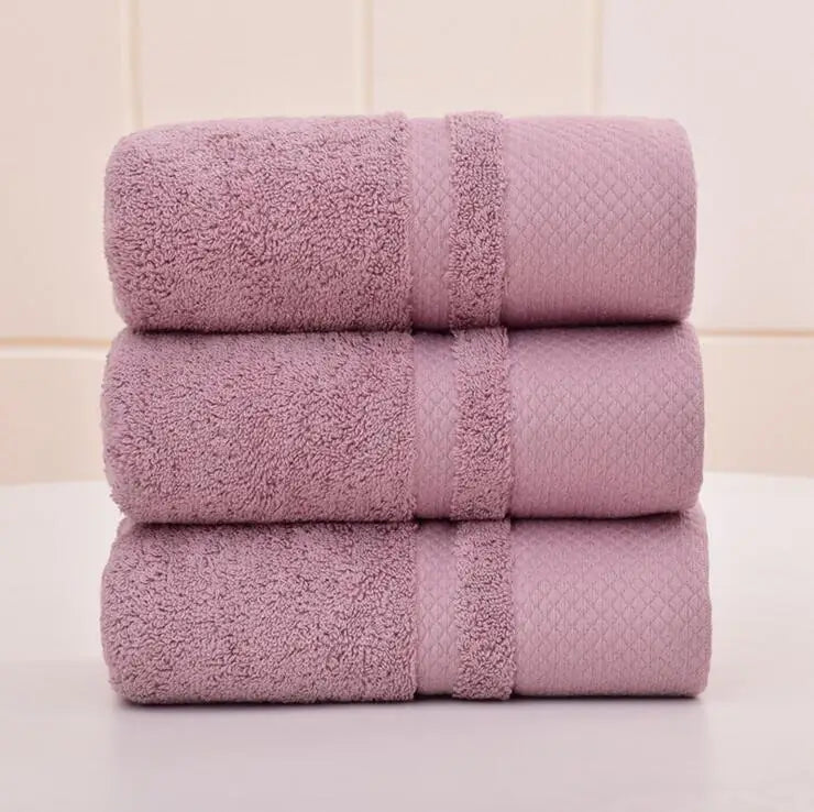 3-piece soft cotton hand towel set in mauve