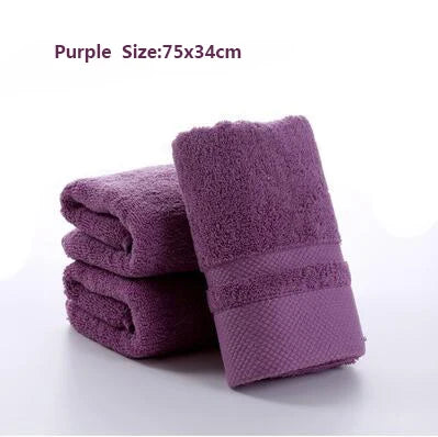 3-piece soft cotton hand towel set in purple