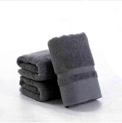 3-piece soft cotton hand towel set in dark grey