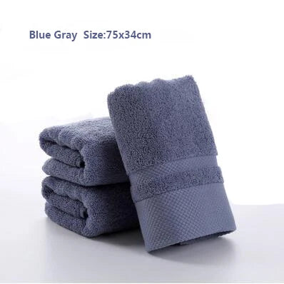 3-piece soft cotton hand towel set in blue grey