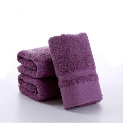 3-piece soft cotton hand towel set in purple