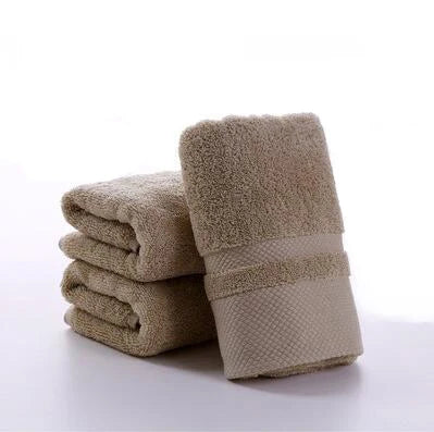 3-piece soft cotton hand towel set in khaki