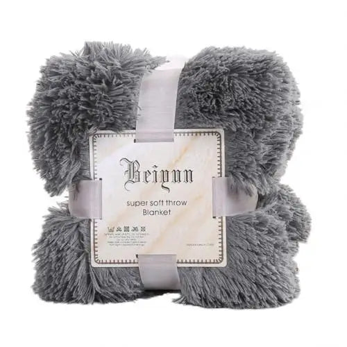 Fluffy Faux Fur Throw Blanket – 80 x 120 cm