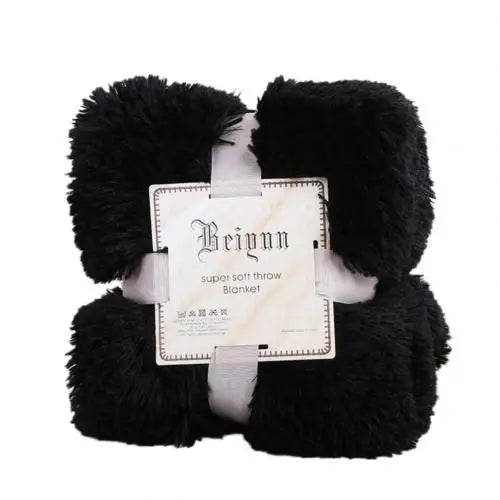 Fluffy Faux Fur Throw Blanket – 80 x 120 cm