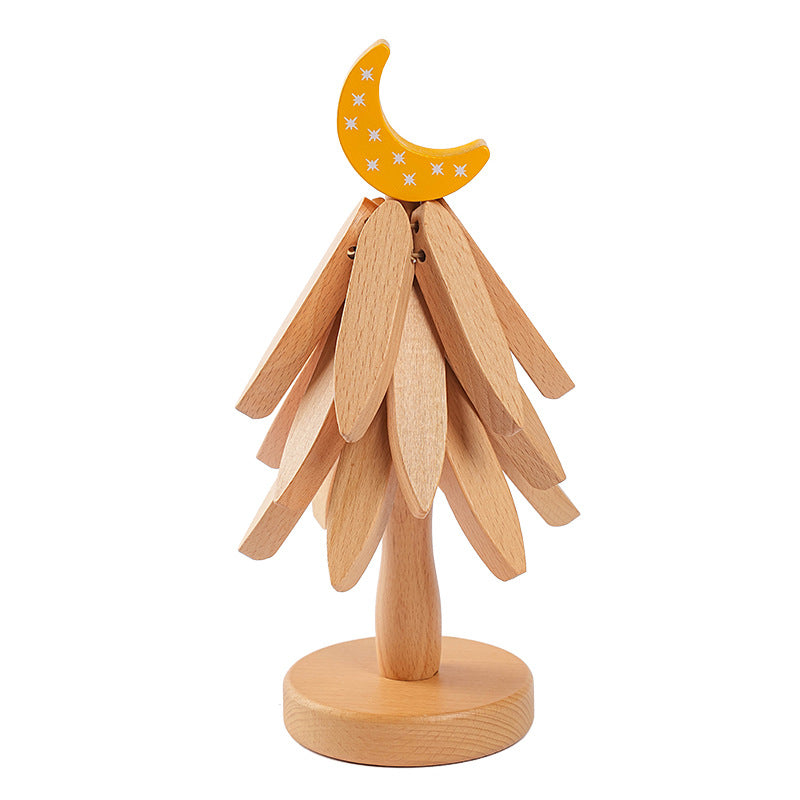 Wooden Christmas Tree Coaster Set – Stackable Trivet & Festive Table Decoration