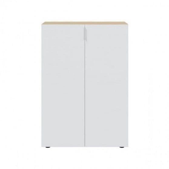 Alvaro white and oak effect two-door shoe cupboard