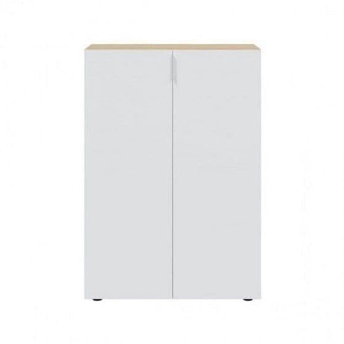 Alvaro white and oak effect two-door shoe cupboard