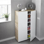 Alvaro white and oak effect two-door shoe cupboard