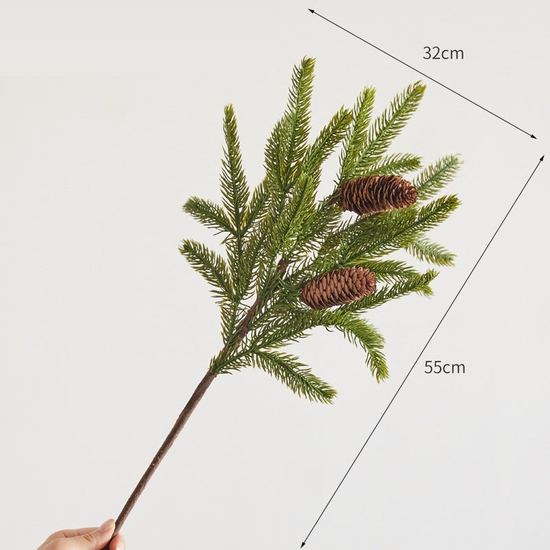 Artificial Christmas Pine & Berry Branches – Pine & Pinecone – 58cm