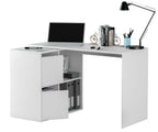 Athena White Reversible Corner Desk with Cupboards