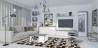 Athens Grey & White Gloss 3-Door Sideboard with LED Lights