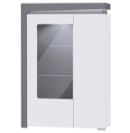 Athens Grey & White Gloss Display Cabinet with LED Lights