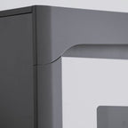 Athens Grey & White Gloss Display Cabinet with LED Lights