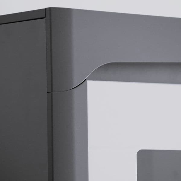 Athens Grey & White Gloss Display Cabinet with LED Lights
