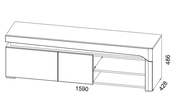Athens Grey & White Gloss TV Unit – 159cm