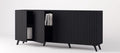 Atlantis Matte Black Extra-Wide 4-Door Sideboard