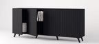 Atlantis Matte Black Extra-Wide 4-Door Sideboard