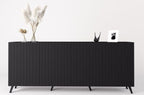 Atlantis Matte Black Extra-Wide 4-Door Sideboard