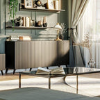 Atlantis Matte Black Extra-Wide 4-Door Sideboard