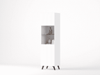 Atlantis Matte White Tall Glass Display Cabinet