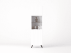 Atlantis Matte White Tall Glass Display Cabinet