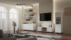 Atlantis Matte White Tall Glass Display Cabinet