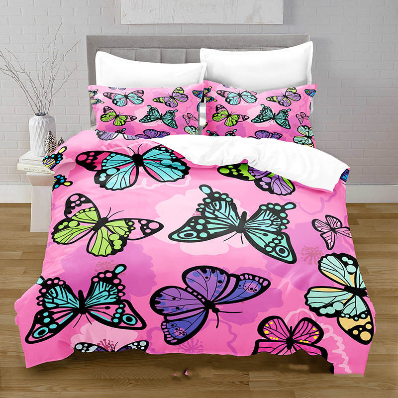 Butterfly Print Duvet Cover Set with Pillowcases – image 2