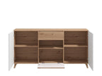 Bretanova Slatted Oak & White Gloss Sideboard