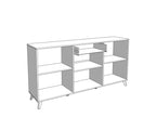 Bretanova Slatted Oak & White Gloss Sideboard