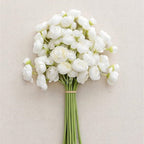 Artificial 24-Head Tea Rose Bouquet – White