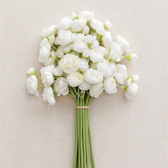 Artificial 24-Head Tea Rose Bouquet – White