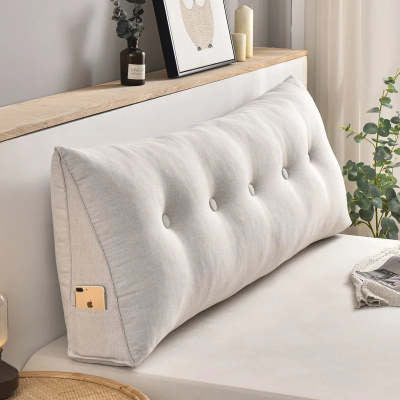Triangular Backrest Cushion – Cream White