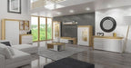Cadillac Oak & White Gloss 2-Door Wardrobe with LED Lights