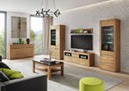 Camar Large Oak 2-Door Display Cabinet with LED Lighting
