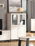 Cassio Cashmere Taupe Panelled Low Display Cabinet