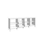Clifton Slatted Oak & Black Extra-Wide TV Unit – 208cm